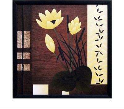 Beautiful Yellow Flower Fine Art Print(11 inch X 11 inch, Framed)