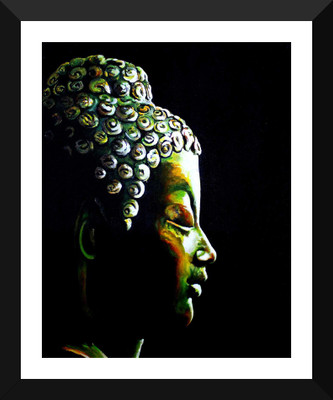 

Tallenge - Oil Buddha The Enlightened One - Framed A3 Size Poster Paper Print(17 inch X 12 inch, Framed)