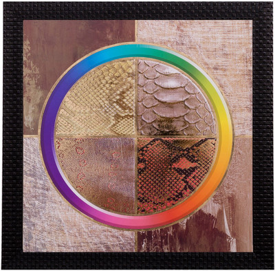 eCraftIndia Abstract Matt Textured UV Oil 14 inch x 14 inch Painting(With Frame)