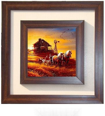 

Lila Painting DVL- M-1142 With Wooden Frame Canvas Art(15 inch X 15 inch)