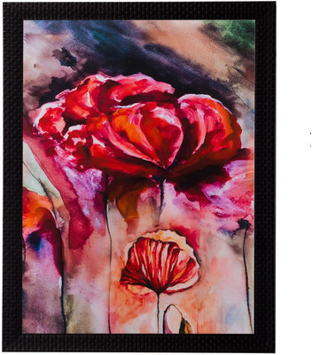 eCraftIndia Abstract Design Matt Textured UV Oil 14 inch x 11 inch Painting(With Frame)