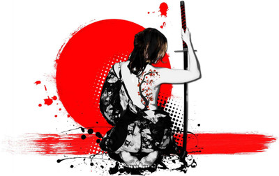 

Tallenge Japanese Art - Modern - The Female Samurai - Small Size Unframed Digital Art Print On Photographic Paper(12 inch X 12 inch, Rolled)