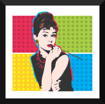 

Tallenge - Pop Art - Andy Warhol - Audrey Hepburn - Framed A3 Size Poster Paper Print(17 inch X 12 inch, Framed)
