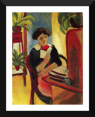 

Tallenge - August Macke - Elizabeth Reading - Framed A3 Size Poster Paper Print(17 inch X 12 inch, Framed)
