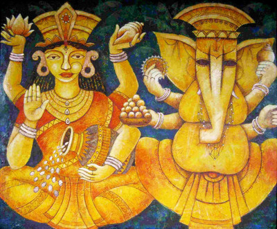 

Tallenge - Auspicious Lakshmi Ganesha - Diwali Puja - Unframed Rolled A3 Size Poster Paper Print(16.5 inch X 11.6 inch, Rolled)