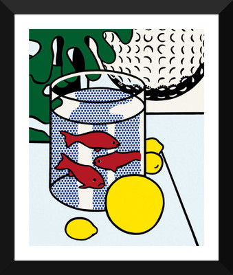 

Tallenge - Roy Lichtenstein - Still Life With Goldfish - Framed A3 Size Poster Paper Print(17 inch X 12 inch, Framed)