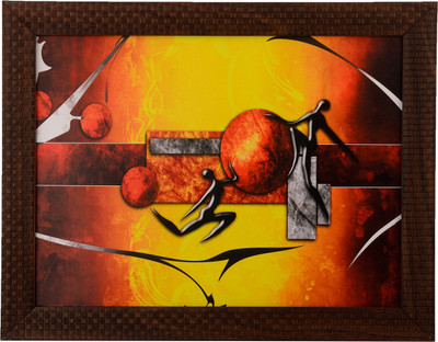 eCraftIndia Abstract Men Satin Matt Texture UV Canvas 11 inch x 14 inch Painting(With Frame)