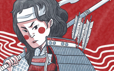 

Tallenge Japanese Art - Modern - Tomoe Gozen - Medium Size Unframed Digital Art Print On Photographic Paper(18 inch X 11 inch, Rolled)
