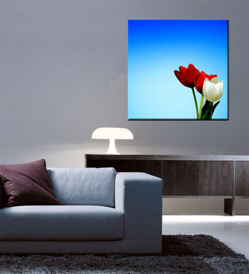 

Tallenge Christmas Collection - Red And White Tulips - Gallery Wrap Canvas Art(15 inch X 15 inch, Stretched)