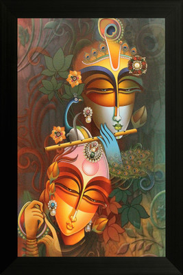 73 Off On Saf Radha Krishna Ji Texture Print With Uv Canvas 18