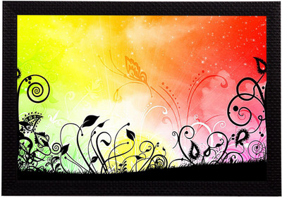 eCraftIndia Abstract Lines Satin Matt Textured UV Art Canvas 10 inch x 14 inch Painting(With Frame)