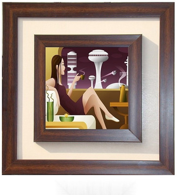 

Lila Painting DVL- S- 828 With Wooden Frame Canvas Art(12 inch X 12 inch)