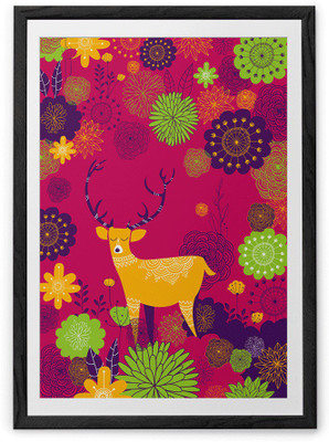 

Forest Deer Fine Art Print(20 inch X 30 inch, Framed)