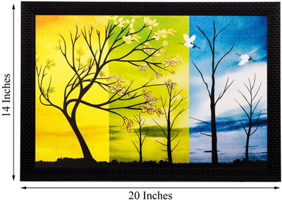 eCraftIndia Abstract Trees Still Canvas 14 Inch x 20 Inch Painting(With Frame)