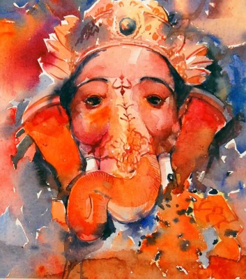 

Tallenge - Eternal Ganpati - Unframed Rolled Digital Art Print On Photographic Paper(12 inch X 11 inch, Rolled)