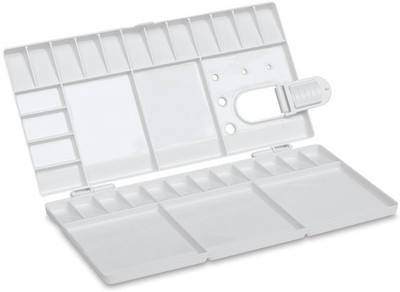 

Brustro Plastic 33 Paint Wells Palettes with Lid(Set of 1, White)