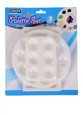 

Chrome Plastic 26 Paint Wells Palettes(Set of 3, White)