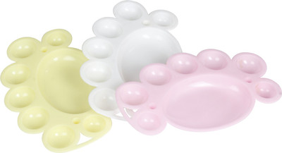

Kabeer Art Solid Plastic 8 Paint Wells Palettes(Set of 3, White, Pink, Yellow)