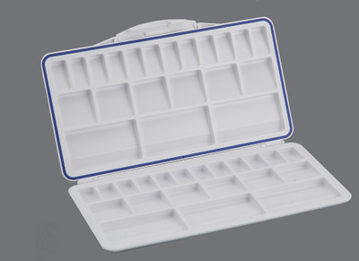 

Khyati Plastic 21 Paint Wells Palettes with Lid(Set of 1, White)