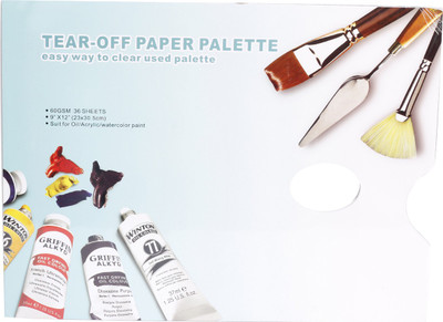 

Kabeer Art Solid Paper 0 Paint Wells Palettes(Set of 1, White)