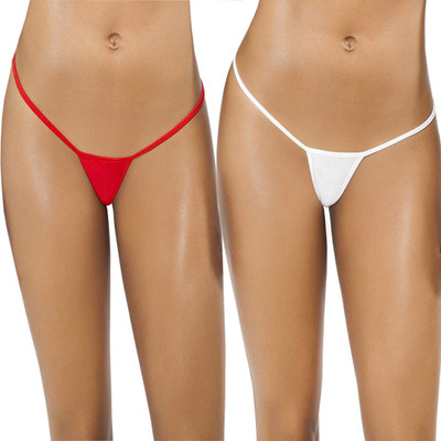 TIMI Women Thong Red, White Panty(Pack of 2)