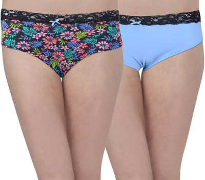 

Hey It's Me Women Hipster Black, Blue Panty(Pack of 2, Black;light blue