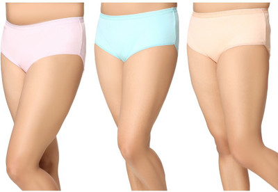 

Eazy Women's Hipster Multicolor Panty(Pack of 3), Blue;peach;pink