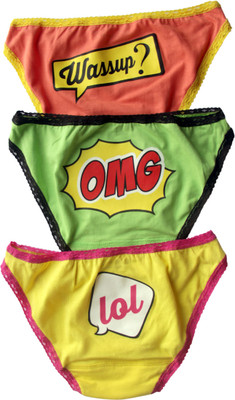

PrettySecrets Women's Bikini Multicolor Panty(Pack of 3), Green;orange;yellow