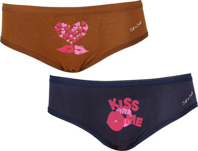 

Soft&Smooth Brbu Women's Hipster Brown, Dark Blue Panty(Pack of 2)