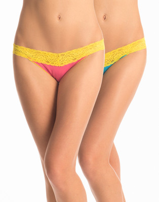 

PrettySecrets Women's Thong Blue, Pink Panty(Pack of 2)