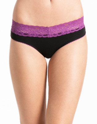 

PrettySecrets Black Purple Lacy Women Hipster Black, Purple Panty(Pack of 1
