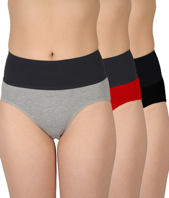

Selfcare Women Hipster Multicolor Panty(Pack of 3, Black;grey;red