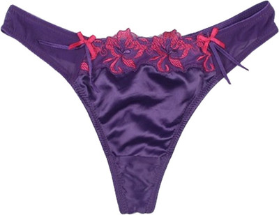 

PrettySecrets Purple Floral Women Thong Purple Panty(Pack of 1