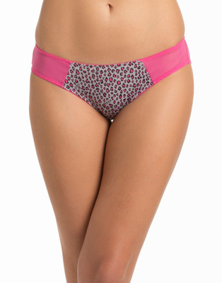 

PrettySecrets Grey Pink Leopard Women's Bikini Grey, Pink Panty(Pack of 1)
