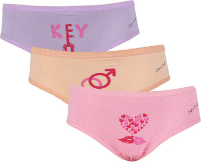 

Soft&Smooth Puorpn Women Hipster Purple, Orange, Pink Panty(Pack of 3, Orange;pink;purple
