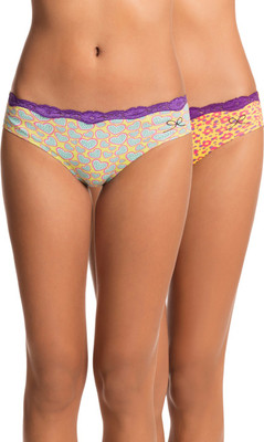 

PrettySecrets Women Bikini Green, Yellow Panty(Pack of 2, Green;yellow;multicoloured;printed