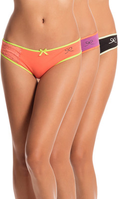 

PrettySecrets Women Bikini Purple, Black, Orange Panty(Pack of 3