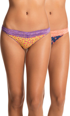 

PrettySecrets Women Thong Blue, Yellow Panty(Pack of 2, Blue;yellow;multicloured;printed