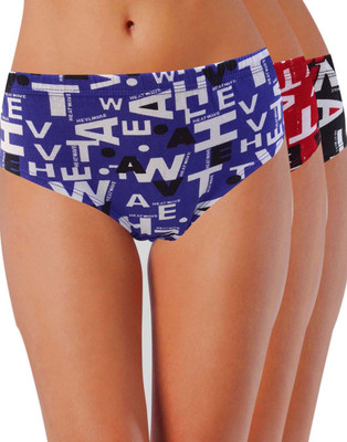

Lure Wear Glam03 Women's Hipster Black, Red, Blue Panty(Pack of 3), Multi colour