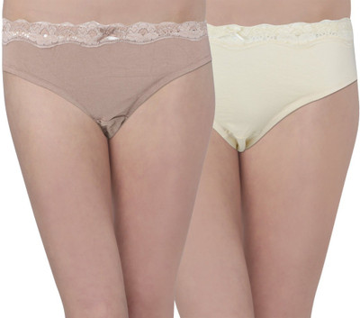 

Hey It's Me Women Hipster Yellow, Brown Panty(Pack of 2, Light yellow;light brown