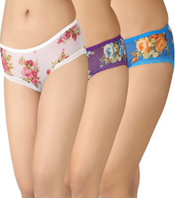

Maxter Women's Hipster White, Dark Blue, Blue Panty(Pack of 3), Blue;dark blue;white