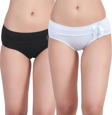 

Maxter Women's Hipster Black, Blue Panty(Pack of 2), Black;sky blue