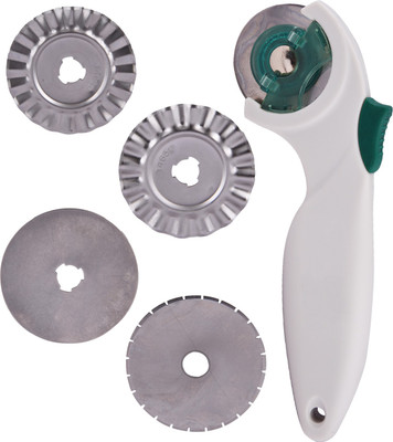 

Morn Sun Rotary Plastic Grip Hand-held Paper Cutter(Set Of 1, White)