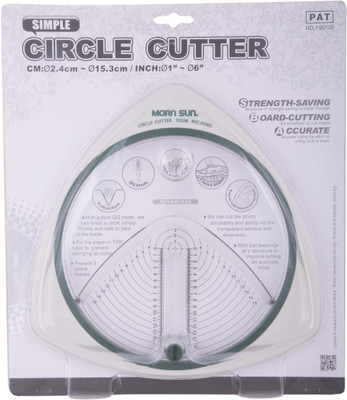 

Morn Sun Circle Plastic Grip Hand-held Paper Cutter(Set Of 1, White, Green)