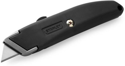 

Stanley RETRACTABLE UTILITY KNIFE Plastic Grip Hand-held Paper Cutter(Set Of 1, Grey)