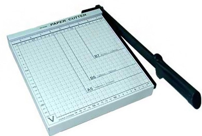 DDS JD A4 Size Metal Grip Hand held Paper Cutter Set Of 1, White