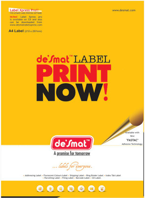 Desmat A4st16 - 100s,Labels,A4 Sheet Self-Adhesive Paper Label(White)
