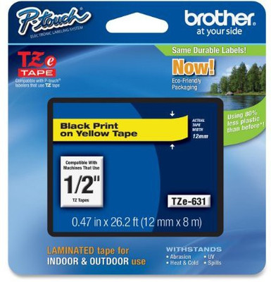 Brother Printer Self-adhesive Paper Label(Yellow, Black)