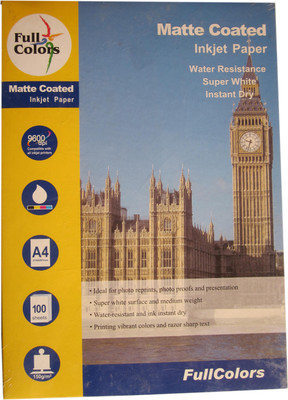 

Full Color Matte Unruled A4 Inkjet Paper(Set of 2, White)