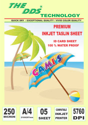 DDS Inkjet TASLIN ID CARD 5 sheet pack A/4 Printer Paper Set of 1, White